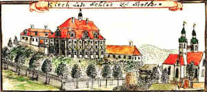 Kirch und Schlos zu Stoltz - Kościół i pałac, widok ogólny